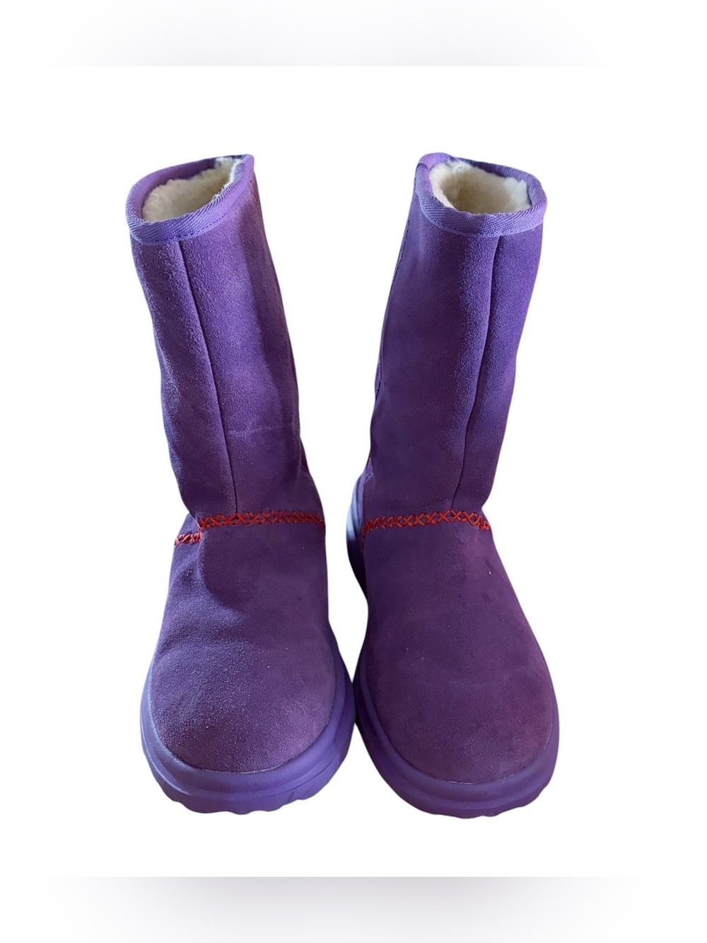 UGG Women's "I Love my UGG" Rate Boots Purple Suede Authentic size 5 Y2K 2000